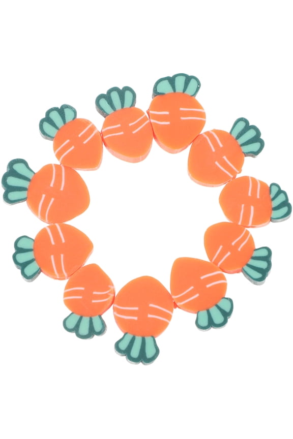 100Pcs Multi Functional Polymer Clay Carrot Beads for Bracelets Necklaces and Decor