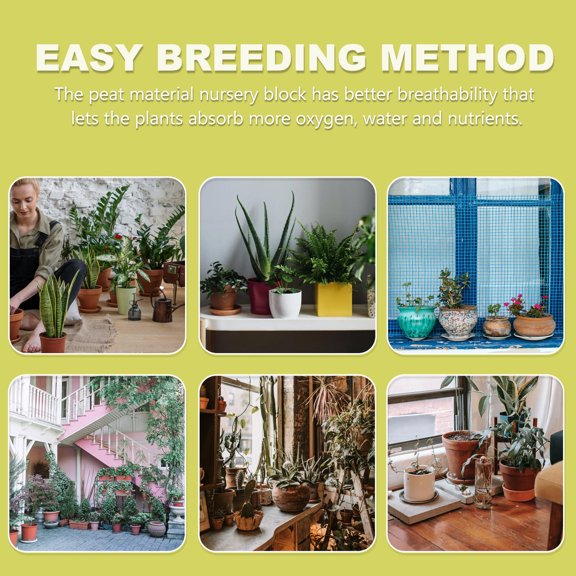 DEEPCRAFF 100Pcs Nutrient Soilless Blocks Light Brown Peat Soilless Cultivation Gardening Supplies