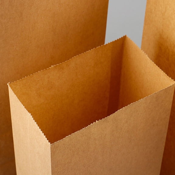 DEEPCRAFF 100Pcs Party Paper Bags Kraft Chocolate Food Bags Square Bottom Design