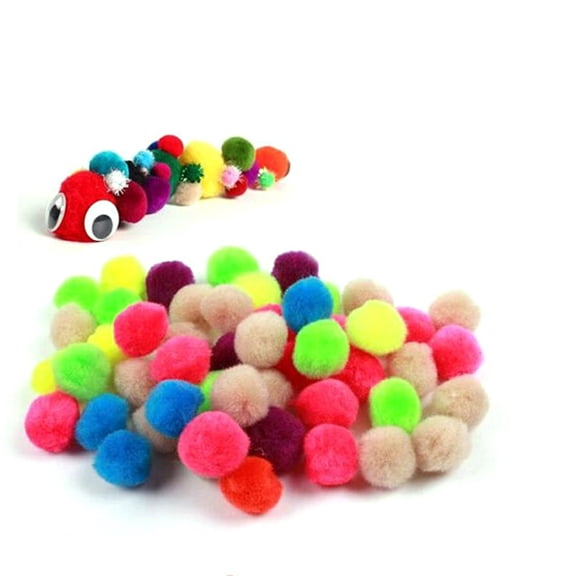 DEEPCRAFF 100Pcs Craft Pom Poms in Assorted Colors for Gar and Fringe Decorations