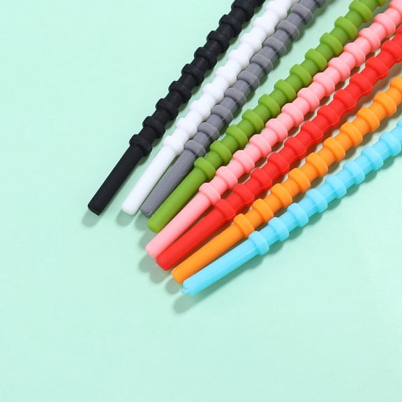 DEEPCRAFF 10Pcs Reusable Silicone Cable Ties with Self-Locking Design for Organizing and Fixing Messy Cables