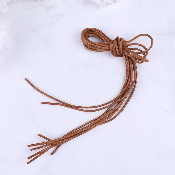 DEEPCRAFF 10 Pairs Yellow Round Waxed Cotton Shoe Laces Replacement Cords for Dress Shoes Accessories