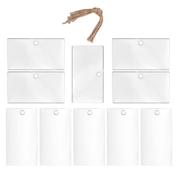 DEEPCRAFF 10Pcs Clear Acrylic Basket Labels Writable Signs for Classifying and Organizing Containers