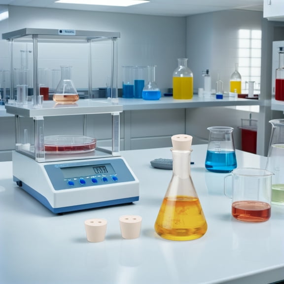 DEEPCRAFF 10Pcs Reusable Lab Rubber Stoppers with Two Holes for Flask Use