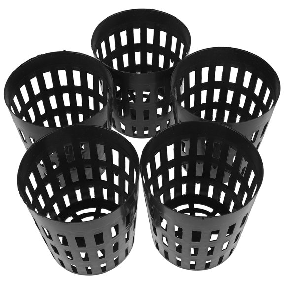 DEEPCRAFF 10Pcs Black Plastic Hydroponic Net Pots for Home Aquatic Planting and Root Growth