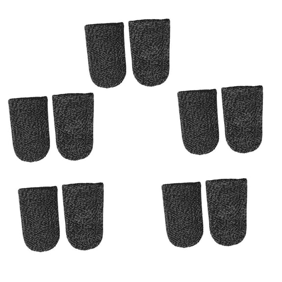 DEEPCRAFF 10Pcs Breathable Finger Covers for Gaming Black Game Controller Finger Sleeves for Phone Use