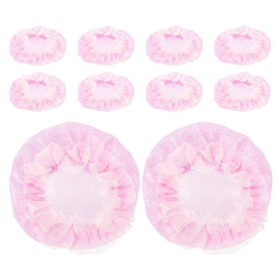 DEEPCRAFF 10Pcs Pink Ballet Hair Bun Cover Soft Comfortable Hair Net for ce Hairstyles