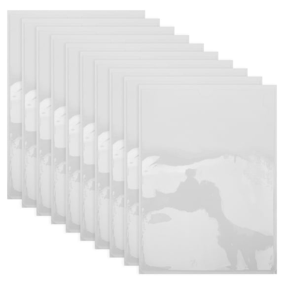 DEEPCRAFF 10Pcs Clear Self Adhesive Display Pockets Peel and Stick Waterproof Sheet Protectors for Office and Classroom