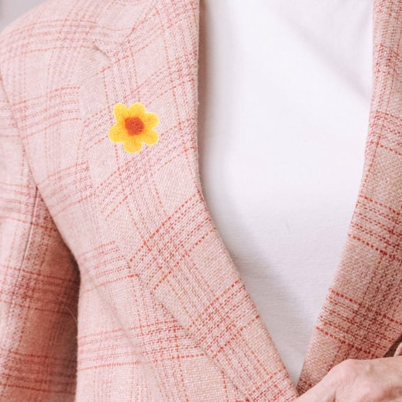 DEEPCRAFF 10pcs Cloth Embroidery Patches for Shoes Decoration Crafted from Woolen Yarn in Yellow