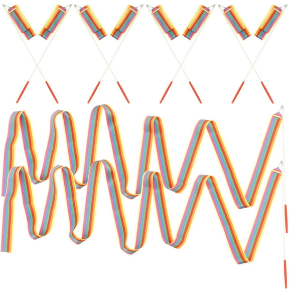 DEEPCRAFF 10Pcs Dancing Ribbon Streamers Multi Color Lightweight Ribbon Wand for Gymnastics and Oriental Dance