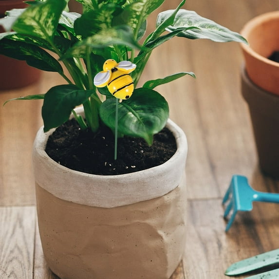 DEEPCRAFF 10Pcs Durable Metal and Plastic Yellow Stakes for Outdoor Yard and Patio Use