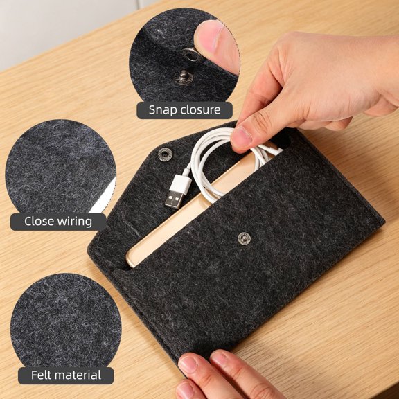 DEEPCRAFF 10Pcs Felt Bags Snap Button Envelopes for Phone Cash Stationery in Assorted Colors