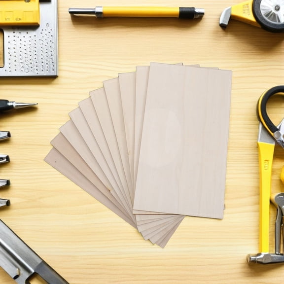 DEEPCRAFF 10Pcs Utility Poplar Plywood Sheets Stable Flat Wood Boards for Art and Craft Projects