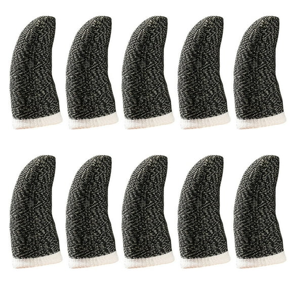 DEEPCRAFF 10Pcs Anti Sweat Black Game Thumb Cover with Enhanced Touch for Mobile Game Control