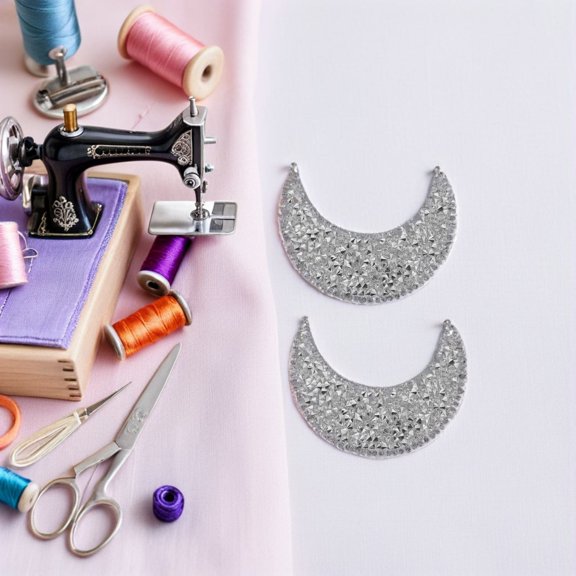DEEPCRAFF 10Pcs Creative Moon Rhinestone Iron on Patches for Hats Clothes and Bags DIY