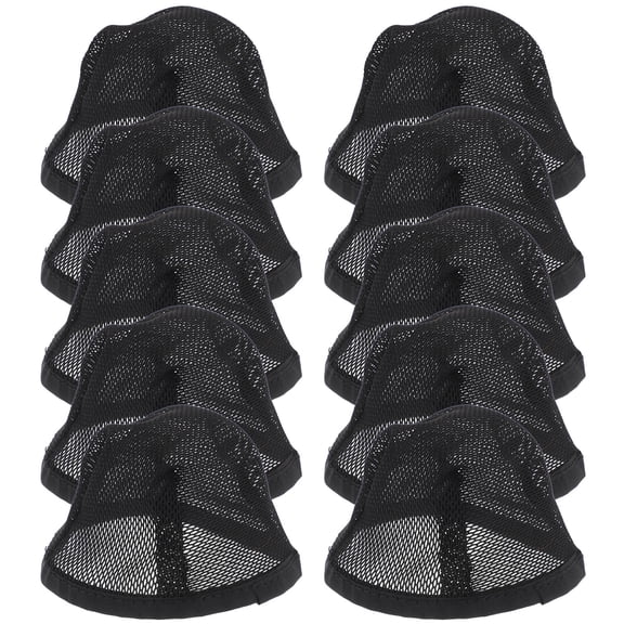 DEEPCRAFF 10Pcs Large Black Mesh Wigs Cap for Weaving Crochet Hair Extensions Secure Fit