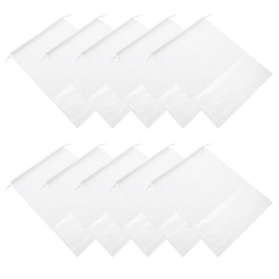 DEEPCRAFF 10Pcs Large Capacity Shoe Storage Bag White Non-Woven Fabric for Travel and Gym Use