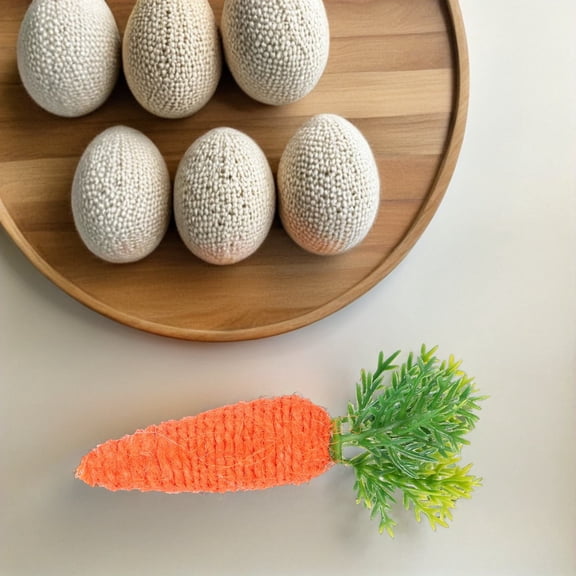 DEEPCRAFF 10Pcs Orange Artificial Carrots for Easter Display and Snowman Nose Prop Decoration