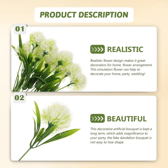 DEEPCRAFF 10Pcs Simulation Flowers White Fake Floral Ornaments for Home and Event Decoration