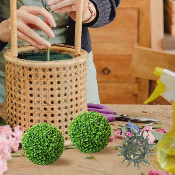 DEEPCRAFF 10Pcs Flower Arrangement Topiary Ball Support Frame Green Plastic Rack for Garden Yard Decoration