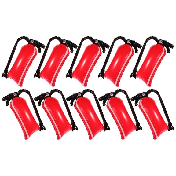 DEEPCRAFF 10Pcs Red Aluminum Foil Fire Extinguisher Balloon Inflatable Party Decor