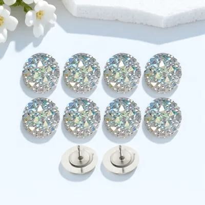 DEEPCRAFF 10Pcs Plated Silver Push Pin Resin and Metal Thumbtacks for Office Desk Accessories
