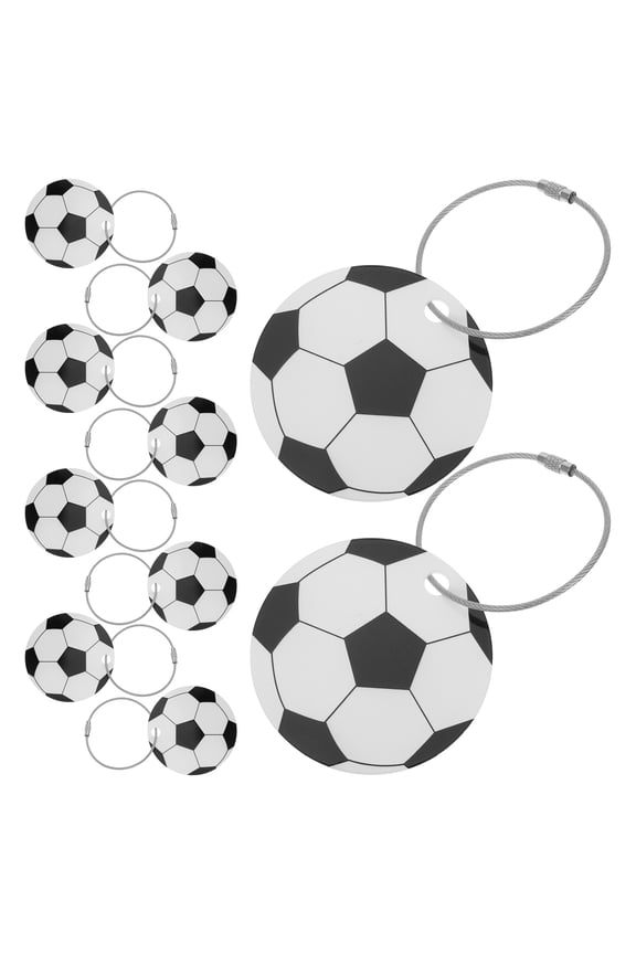 10-Pack Round Acrylic Soccer-Themed Luggage Tags for Travel, Backpacks, Duffel Bags, Baggage ID Labels