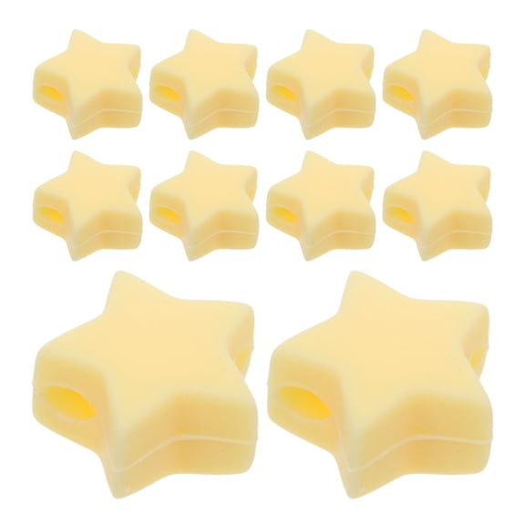 DEEPCRAFF Yellow Star-Shaped Silicone Knitting Needle End Caps Protectors, for Crafting and Sewing