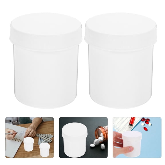 DEEPCRAFF Compact Pill Organizer 10Pcs White Plastic Wide Mouth Design for Easy Access and Safety