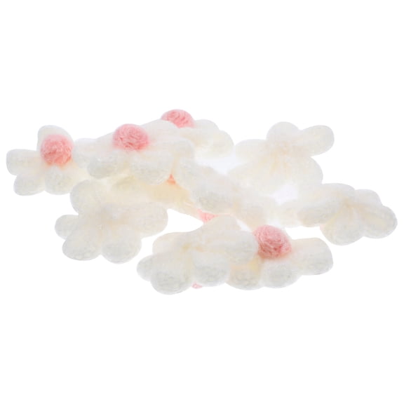 DEEPCRAFF 10Pcs Floral Yarn Flower Applique Sewing Patches for Clothes Repair and Decoration