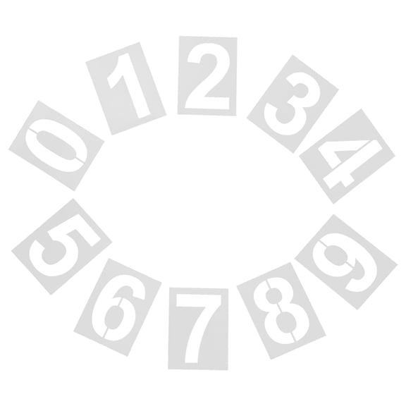 DEEPCRAFF 10-Piece Large White Plastic Number Stencils Set for Accurate Painting, Reusable Craft Stencils Kit for Projects