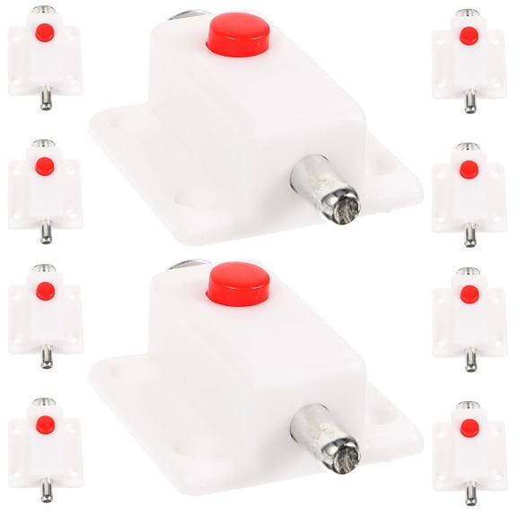 DEEPCRAFF 10Pcs White Spring Loaded Latch Pin Cabinet Door Lock Bolt Heavy Duty Durable Plastic Iron