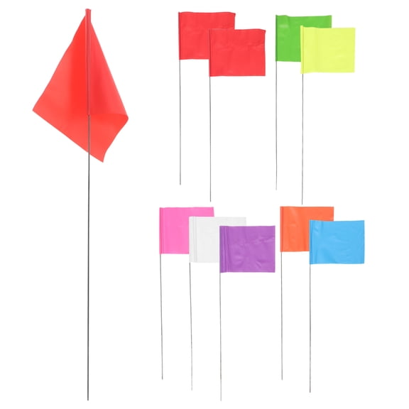 DEEPCRAFF Garden Marker Flags Multi PVC Steel Wire for Outdoors Stable Use Utility Marking 10Pcs