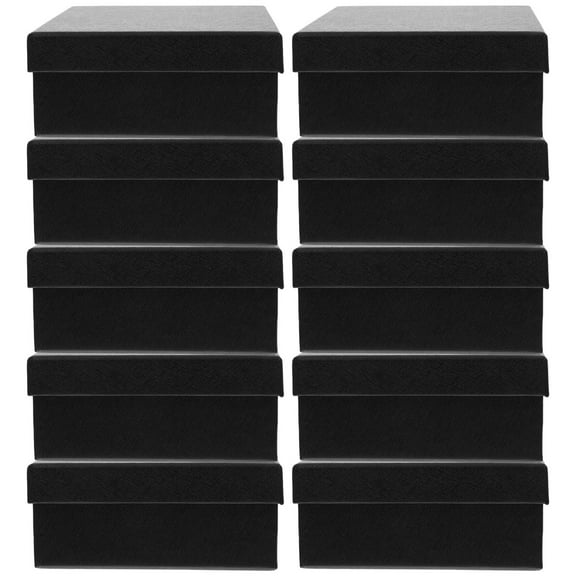 DEEPCRAFF 10pcs Wrapping Boxes Black Thick Cardboard Elegant Style for Small Christmas