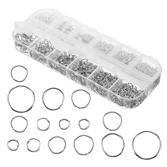 DEEPCRAFF 1200 Pcs Silver Jump Rings Jewelry Connectors Iron Crafting Supplies for Crafters
