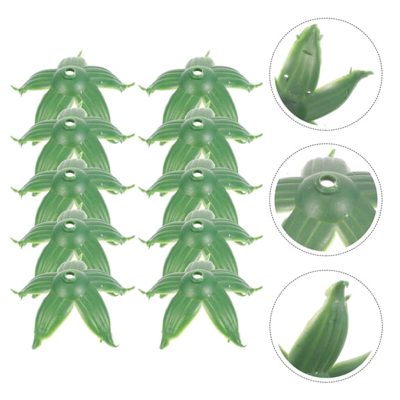 DEEPCRAFF 120Pcs Green DIY Artificial Flower Sepals Plastic Calyxes for Bouquet Holders