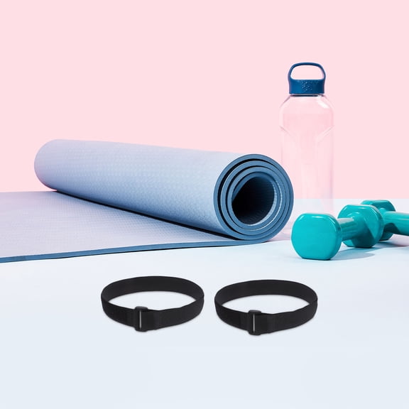 DEEPCRAFF 12Pcs Black Elastic Yoga Mat Carrying Straps Adjustable for Various Mats