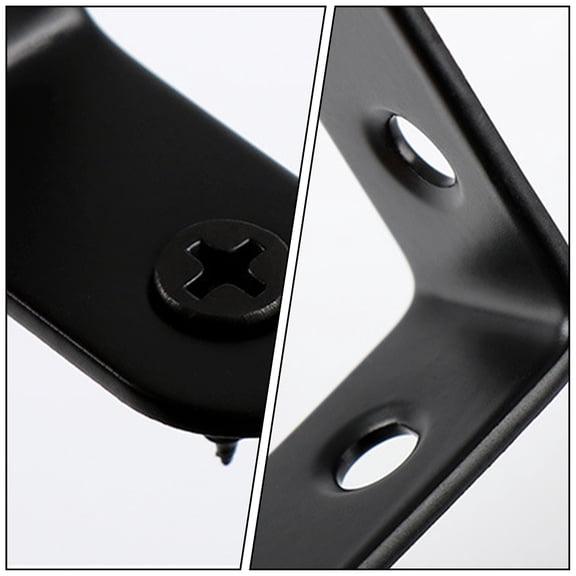 DEEPCRAFF 12Pcs Black Angle Joint Bracket Stainless Steel Heavy Duty Corner Brace for Home Use