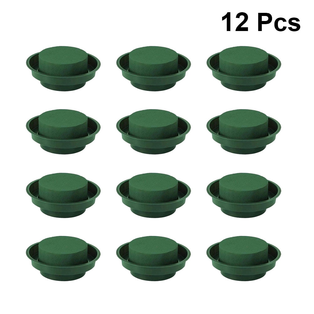 DEEPCRAFF 12Pcs DIY Flower Mud Bowls Green Plastic Containers for Wedding and Party Floral Decor