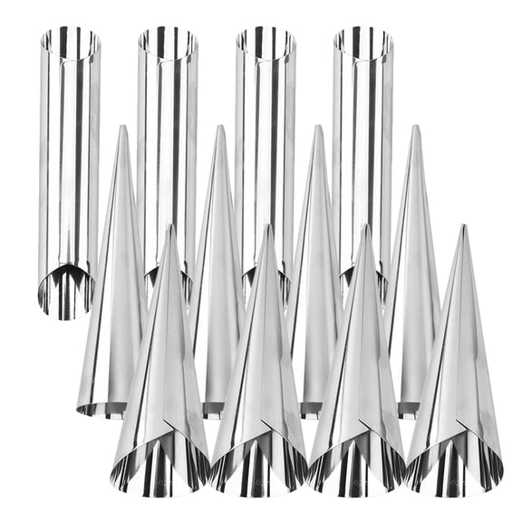 DEEPCRAFF 12-Pack Metal Croissant Molds for Baking Reusable Cone-Shaped Pastry and Cake Tubular Tools