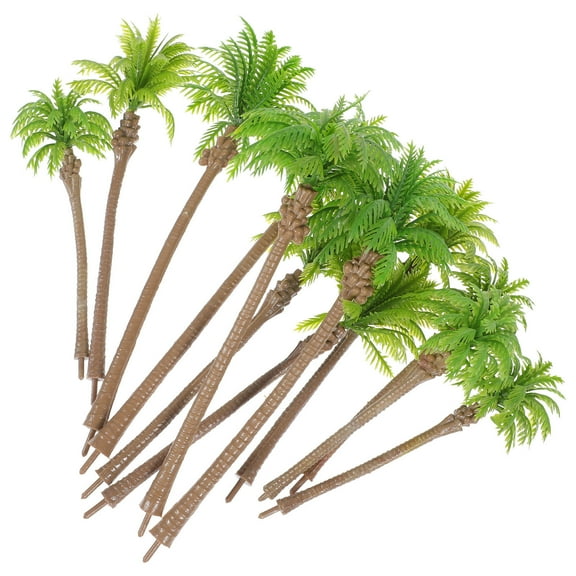 DEEPCRAFF 12Pcs Mini Palm Trees for Indoor Decoration Model Palm Trees Green Plastic 14.5X5.0X5.0In