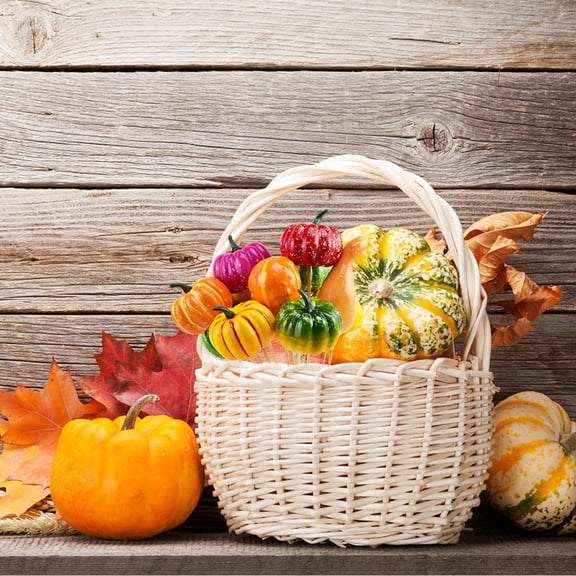 DEEPCRAFF 90# Colorful Reusable Artificial Pumpkins Decoration Set 12 Pieces