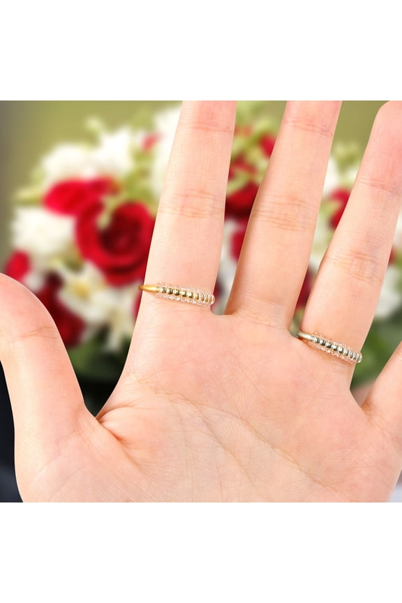 12Pcs Flexible Ring Adjusters Clear Spiral Plastic for Ring Protection and Comfort
