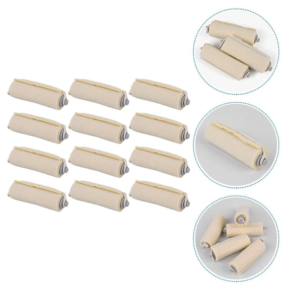 DEEPCRAFF 12Pcs Hairdressing Perm Cotton Pad with Ergonomic Design Beige