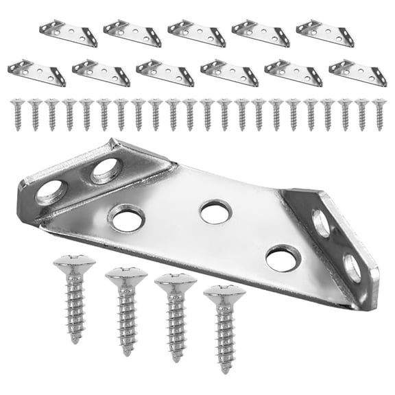 DEEPCRAFF 12Pcs Triangle Support Frame Stainless Steel for Corner Support Brace in Furniture