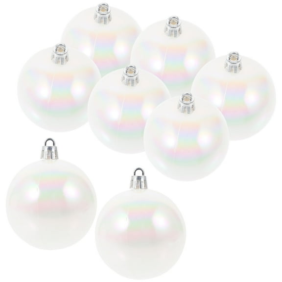 DEEPCRAFF White Plastic Decorative Spheres for Home Decor, Lightweight, Reusable, 12Pcs