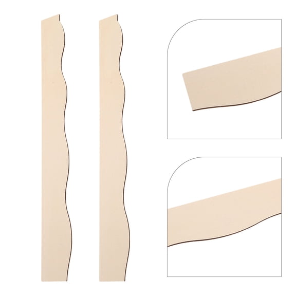 DEEPCRAFF 12Pcs Beige Wood Wave Edge Decorative Trim for DIY Home Shelf and Cabinet