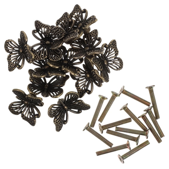 DEEPCRAFF 12Pcs Zinc Alloy Vintage Butterfly Drawer Knobs Decorative Handles for Kitchen Cabinets