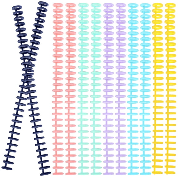 DEEPCRAFF 12Pcs Plastic Binding Spines in Stylish Colors with Adjustable Length for Office Binder Use