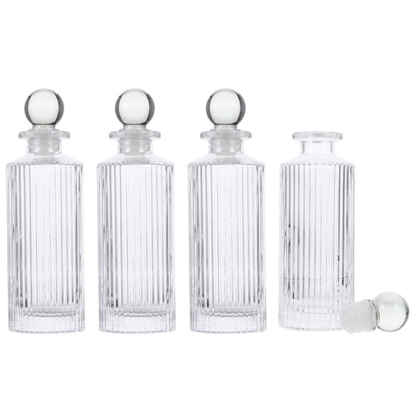 DEEPCRAFF 150ml Ribbed Glass Diffuser Bottle Refillable for Essential Oils